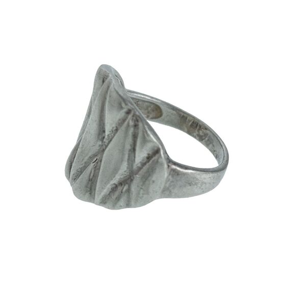 Vintage Sterling Silver 925 Criss Cross Ribbed Pattern Domed Ring Size 6.5 - Picture 4 of 7